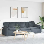 vidaXL Modularni kavč z blazinami temno siv