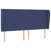 Vidaxl Vzglavje z ušesi modro 163x23x118/128 cm blago