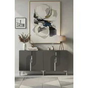 Hanah Home komoda Meyra 180, 180 cm, antracit / srebrna