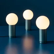 HAY LED namizna svetilka TURN ON, modra, višina 20 cm, z možnostjo zatemnitve - Dnevna soba/jedilnica - Sodobni - modra, opalno bela - Steklo