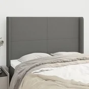 Vidaxl vidaXL Vzglavje s krilci temno sivo 147x16x118/128 cm blago