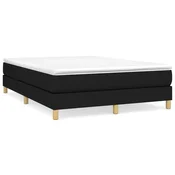 Vidaxl Box spring posteljni z vzmetnico črn 140x190 cm blago