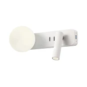 Redo 01-2991 - LED zidno svetlo OASIS LED/3W/230V+1xG9/10W USB CRI 90 bela