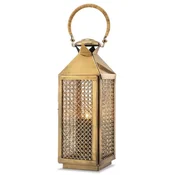 Casa Padrino luxury candle holder vintage brass 18.5 x 20 x H. 67 cm - Stainless steel lantern with handle - Gastronomy accessories - Restaurant accessories - Hotel accessories - Deco accessories