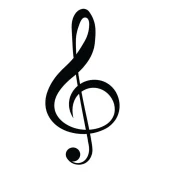 Wallity Zidna dekoracija Treble Clef, 28x59cm, Crna