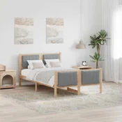 Okvir kreveta s uzglavljem Smeda i svijetlo siva 120 x 200 cm