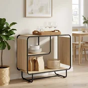 vidaXL Komoda Sonoma hrast 80 x 37.5 x 64.5 cm Predelan les