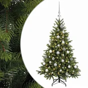 Vidaxl Umetna božična jelka z bučko 120 cm 150 LED Toplo bela