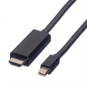 VALUE 11.99.5797 prilagodnik za video kabel 3 m Mini DisplayPort Crno