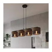 Luster na lanku KARBON 4xE27/15W/230V crna/braon
