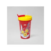 LEGO Caša sa poklopcem i slamkom za devojcicu 500 ml crvena