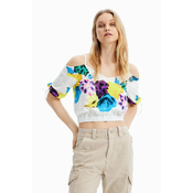 DESIGUAL Cvetlična bluza - Bela - XL