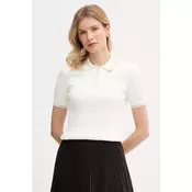Lacoste pletena polo ženska majica z bombažem