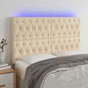 LED uzglavlje krem 160x7x118/128 cm od tkanine