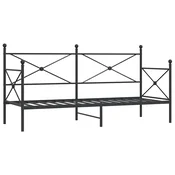 Vidaxl Dnevna postelja brez vzmetnice črna 90x200 cm Jeklo