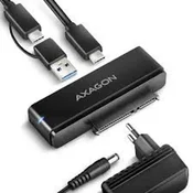 AXAGON ADSA-FPX, adapter USB-C 10Gbps - SATA 6G, 2,5/3,5 SSD/HDD FAST PORT X, vključno z napajalnik za izmenični tok