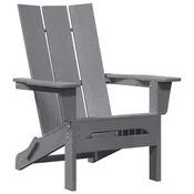 Vidaxl Zložljiva Adirondack stol Svetlo siva 80,5 x 74,5 x 92 cm HDPE