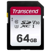SDXC TRANSCEND 64GB 300S, 95/45MB/s, C10, UHS-I Speed Class 3 (U3), V30 (TS64GSDC300S)