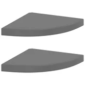 Vidaxl Kotne police 2 kosa visok sijaj sive 35x35x3,8 cm MDF