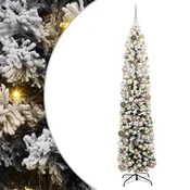 Vidaxl Umetno božično drevo z LED lučkami Zelena in bela 210 cm