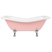 Casa Padrino Art Nouveau bathtub pink/white/silver 188 cm - Freestanding retro style bathtub