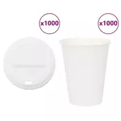 Vidaxl vidaXL papirnati kozarci s pokrovi, 1000 kosov, 355 ml, 300 ml