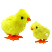slomart LEAN TOYS Skačuči piščanec, navijan, plišast, rumen, 8 cm