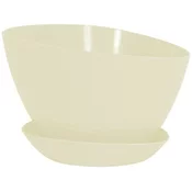 eoshop Ovitek za rože s krožničkom plastike - kremna barva PLP005-23 KREMA