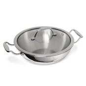 Wok ponev s stekleno pokrovko in petslojnim telesom Copper Touch 24cm 55692