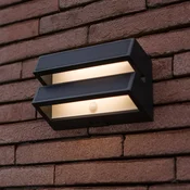 LUTEC LED-sončna zunanja stenska svetilka BARLO, temno siva, 21 cm, senzor, IP54 - Sodobni - Plastika