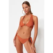 Trendyol Tile Tie Textured Bikini Bottoms with Regular Legs