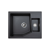 Metalac X Granit- Linea M 1.5D Usadna sudopera, Crna, fi 90, 620×500 mm