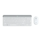 Tipkovnica + miška LOGITECH MK470 Slim Wireless, brezžična, bela