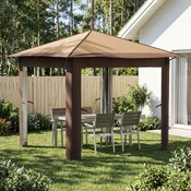 Vidaxl Paviljon brez bočne stene 2,6 x 2,6 m Bež in rjava