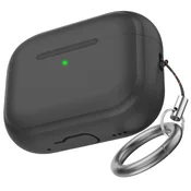 TRONWIN Zaščitni silikonski ovitek s karabinom za AirPods Pro 2 – Črna