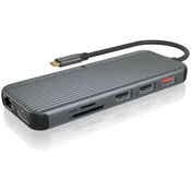 Icybox IB-DK4060-CPD priključna postaja s trojnim video izhodom
