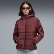 Womens Puma Essentials Hooded Padded Jacket, Red, Size M, Clothing