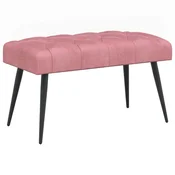 Vidaxl Klop s gumbnim oblazinjenjem Roza 80 x 40 x 46 cm Žamet