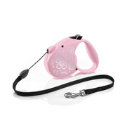 Povodac Flexi Standard S cord - Pink flower - 5m gajtan