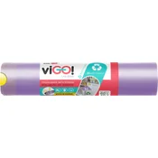 Vrečke za smeti viGO, zložljive, vijolične, LDPE, 27 µ, 60 l, 60 x 52 cm, 10 kosov.
