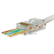 Vtič RJ45 kategorije 6 UTP prehodni, pakiranje 100 kosov.