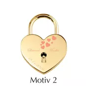 Ljubezenska ključavnica z gravuro srce - zlata (različni motivi)