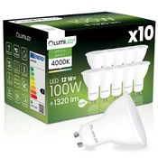 LUMILED 10x LED žarnica GU10 reflektor PAR16 12W = 100W 1320LM 4000K nevtralna 120°