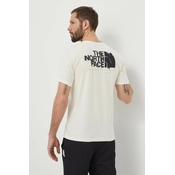 Pamučna majica The North Face za muškarce, boja: bež, s tiskom, NF0A87EWQLI1