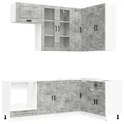 vidaXL Kuhinjska enota PORTO 8 pcs Betonsko siva Inženirski les