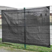 KLASEBO Zaščitna mreža za gradbišče 1,80x3,45 m HDPE črna, UV-stabilna, ojačan rob, aluminijasta ušesa, (5000090384)