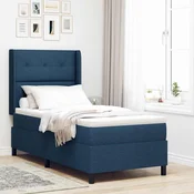 vidaXL vidaXL Box Spring postelja z vzmetnico, modra, 90x190 cm, tkanina, (22050117)
