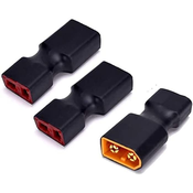 3 Pieces Male Adapter Connector XT60 XT-60 to Female Wireless T-Plug, Color Black Yellow Red