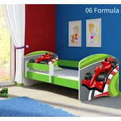 Djecji krevet ACMA s motivom, bocna zelena 180x80 cm 06 Formula 1