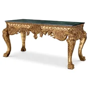 Casa Padrino luxury baroque console antique gold/green - Handmade solid wood console table with marble top - Luxury baroque style living room furniture - Baroque furniture - Baroque furnishings